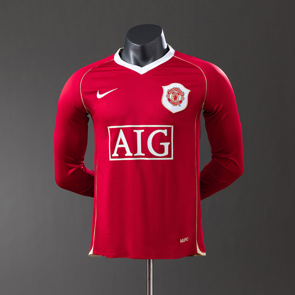 Manchester United 2006/07 Home Long Sleeve Player Version Retro Jersey
