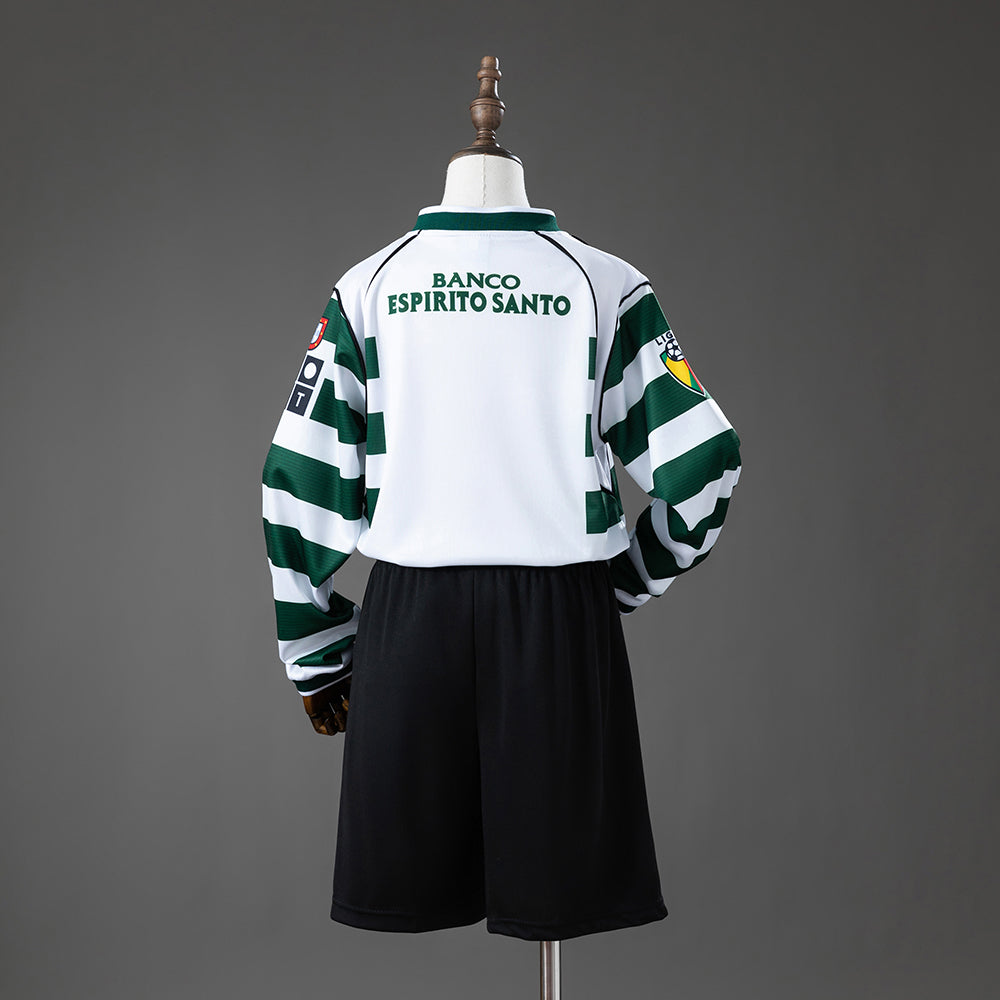 Sporting CP 01/02 Home Retro Long-Sleeve Kids Kit Jersey